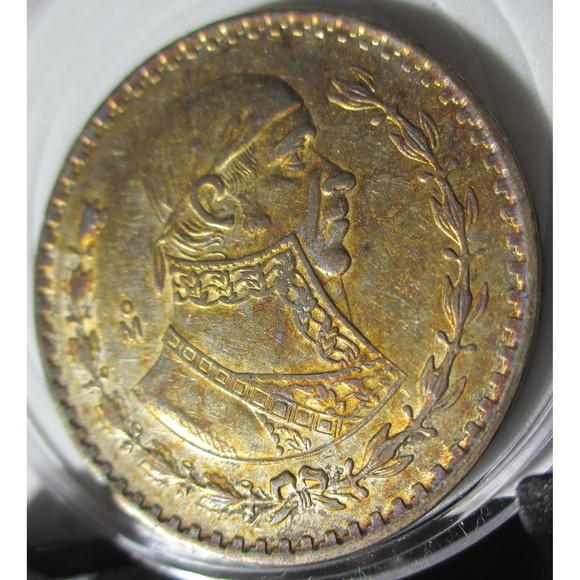 1962-MO Mexican UNO 1 Peso — Silver—Rainbow STUNNING!! Tone - Picture 2 of 4